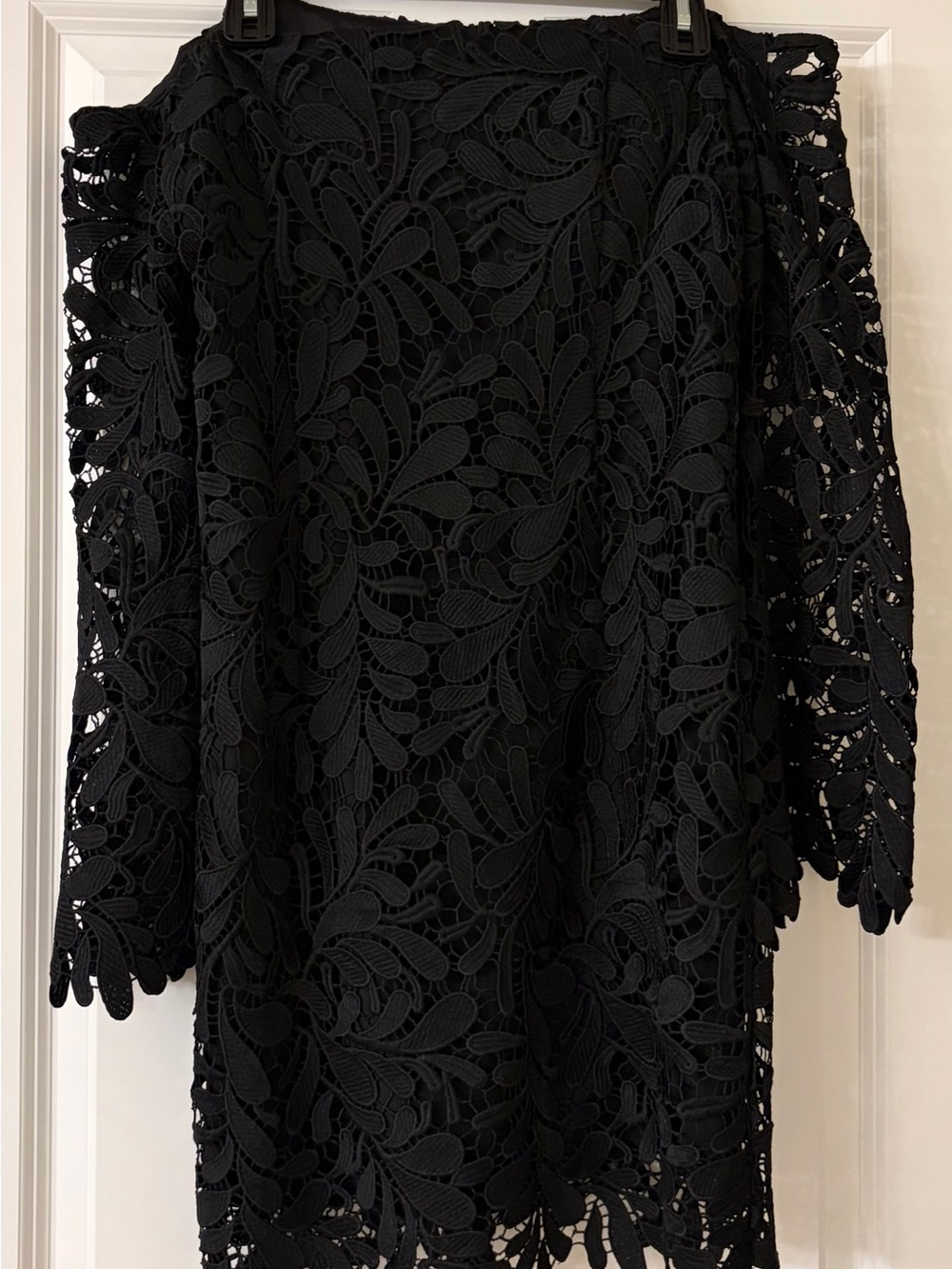 Bardot Black Long Sleeve Lace Overlay Dress